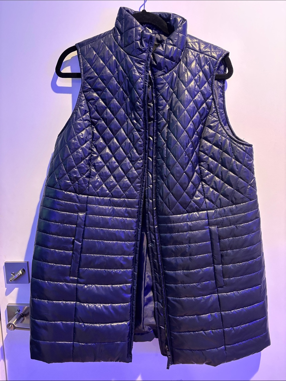 Talbots Quilted Navy Sleeveless Puffer Vest - Women's